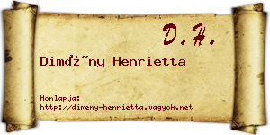 Dimény Henrietta névjegykártya